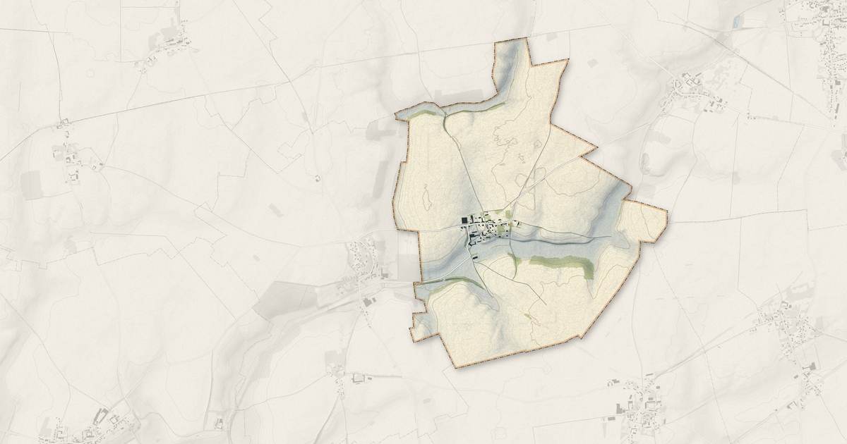 Portrait cartographique de Germaine : relief, eau, forêts, bâti et voies, calculés à partir des données de l'IGN