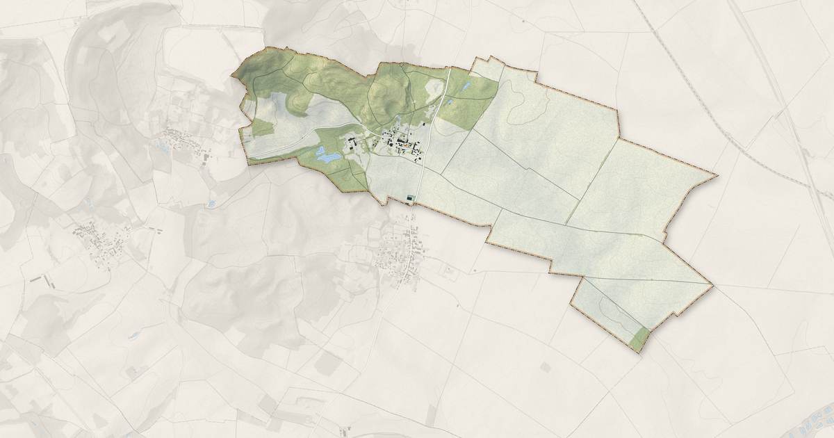 Portrait cartographique de Goudelancourt-lès-Berrieux : relief, eau, forêts, bâti et voies, calculés à partir des données de l'IGN