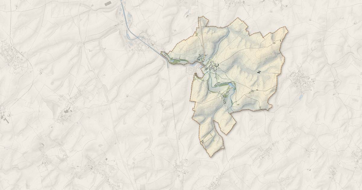 Portrait cartographique de Gouy : relief, eau, forêts, bâti et voies, calculés à partir des données de l'IGN