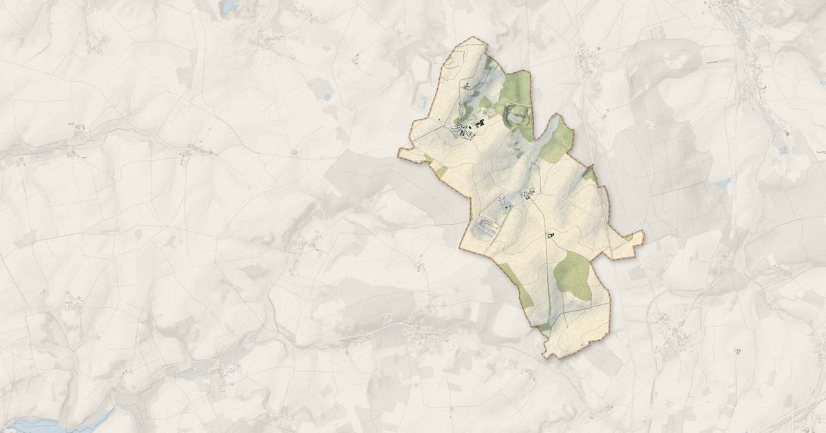 Portrait cartographique de Grisolles : relief, eau, forêts, bâti et voies, calculés à partir des données de l'IGN