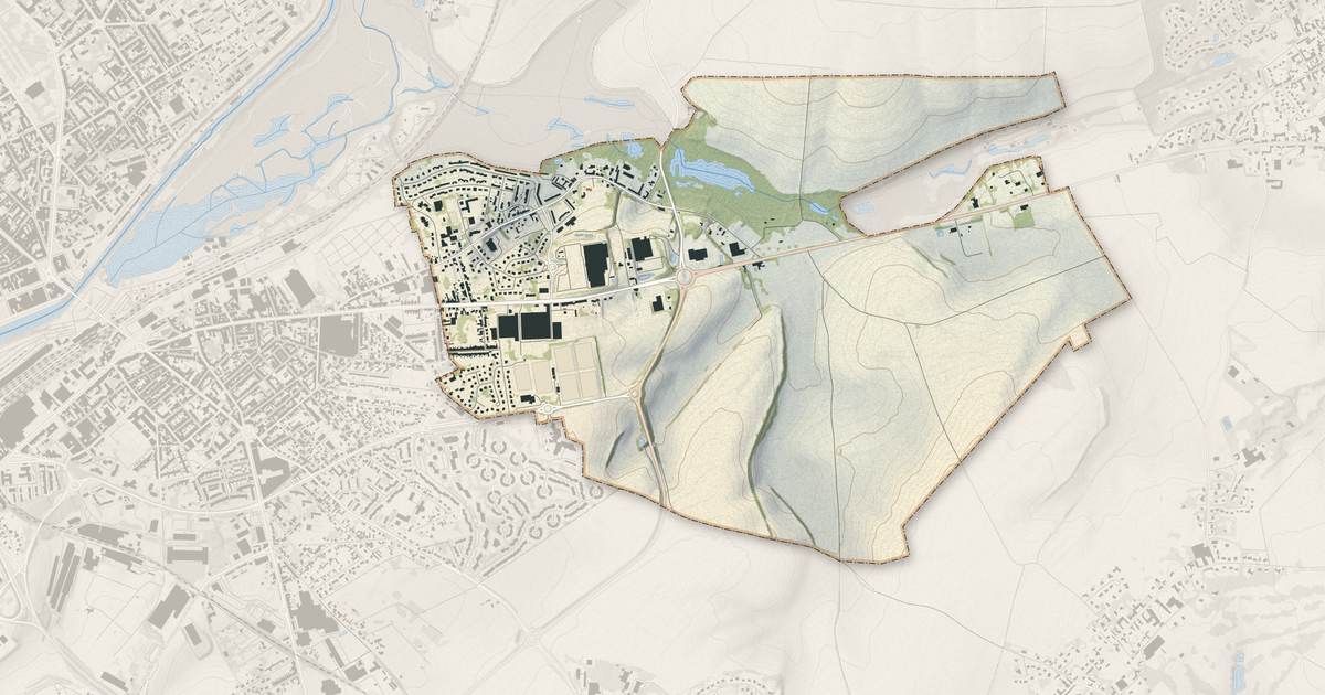Portrait cartographique de Harly : relief, eau, forêts, bâti et voies, calculés à partir des données de l'IGN
