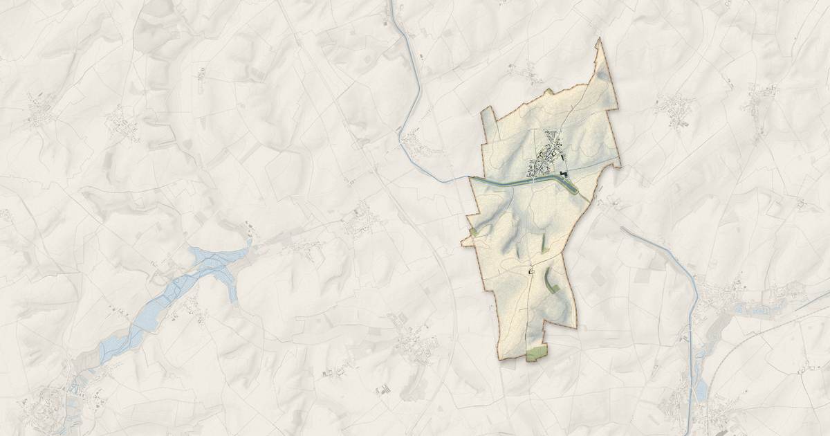 Portrait cartographique de Lehaucourt : relief, eau, forêts, bâti et voies, calculés à partir des données de l'IGN