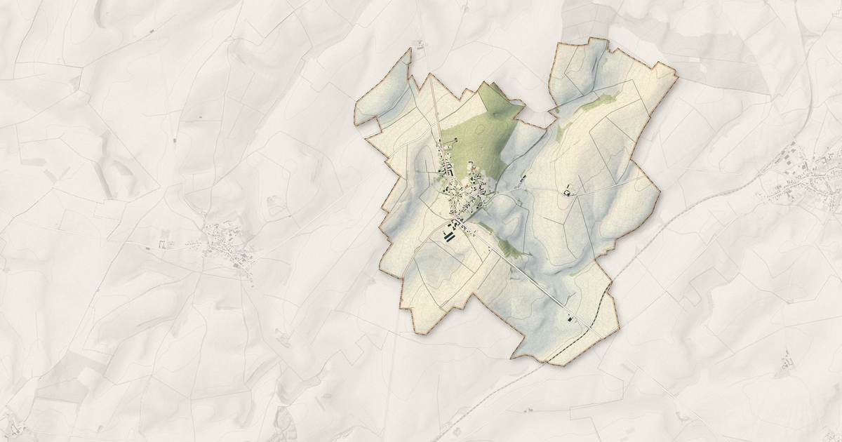 Portrait cartographique de Le Hérie-la-Viéville : relief, eau, forêts, bâti et voies, calculés à partir des données de l'IGN