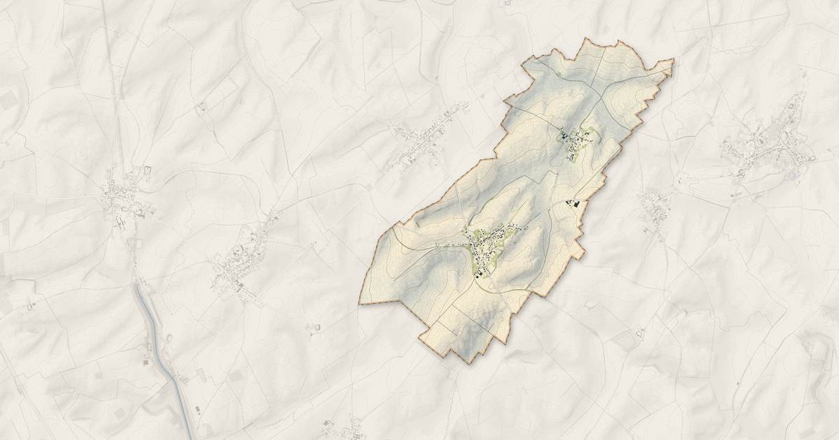 Portrait cartographique de Joncourt : relief, eau, forêts, bâti et voies, calculés à partir des données de l'IGN
