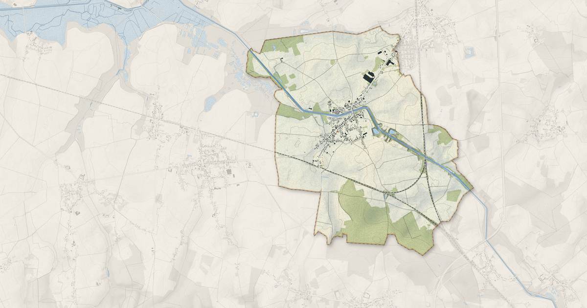 Portrait cartographique de Jussy : relief, eau, forêts, bâti et voies, calculés à partir des données de l'IGN