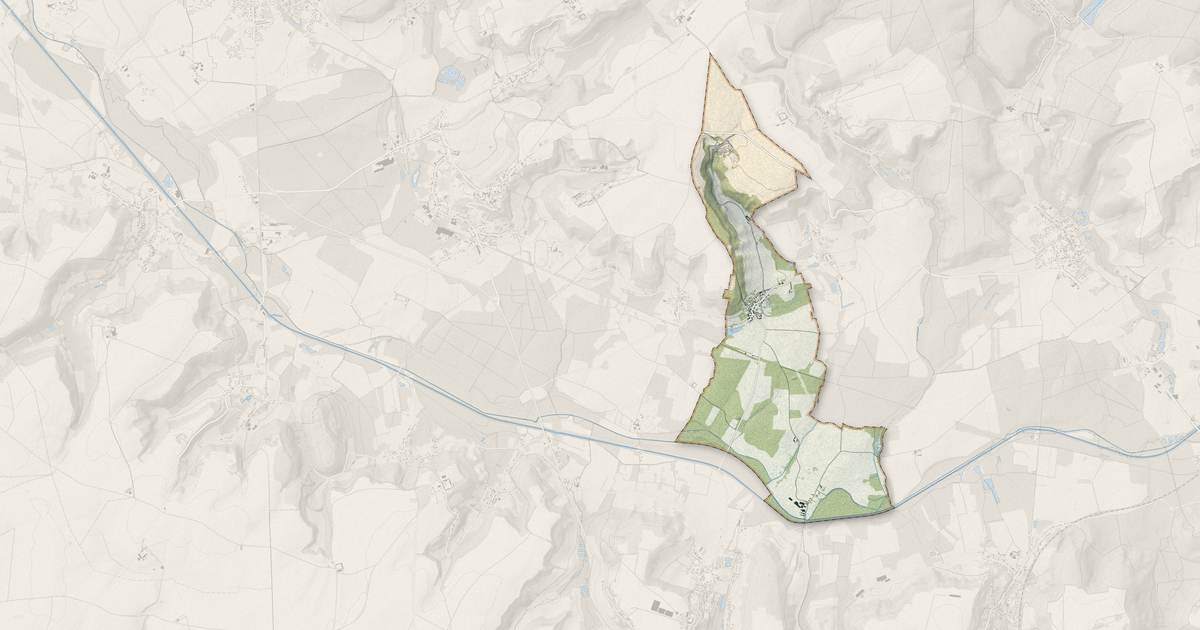 Portrait cartographique de Landricourt : relief, eau, forêts, bâti et voies, calculés à partir des données de l'IGN