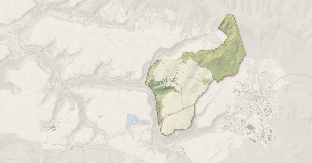 Portrait cartographique de Largny-sur-Automne : relief, eau, forêts, bâti et voies, calculés à partir des données de l'IGN