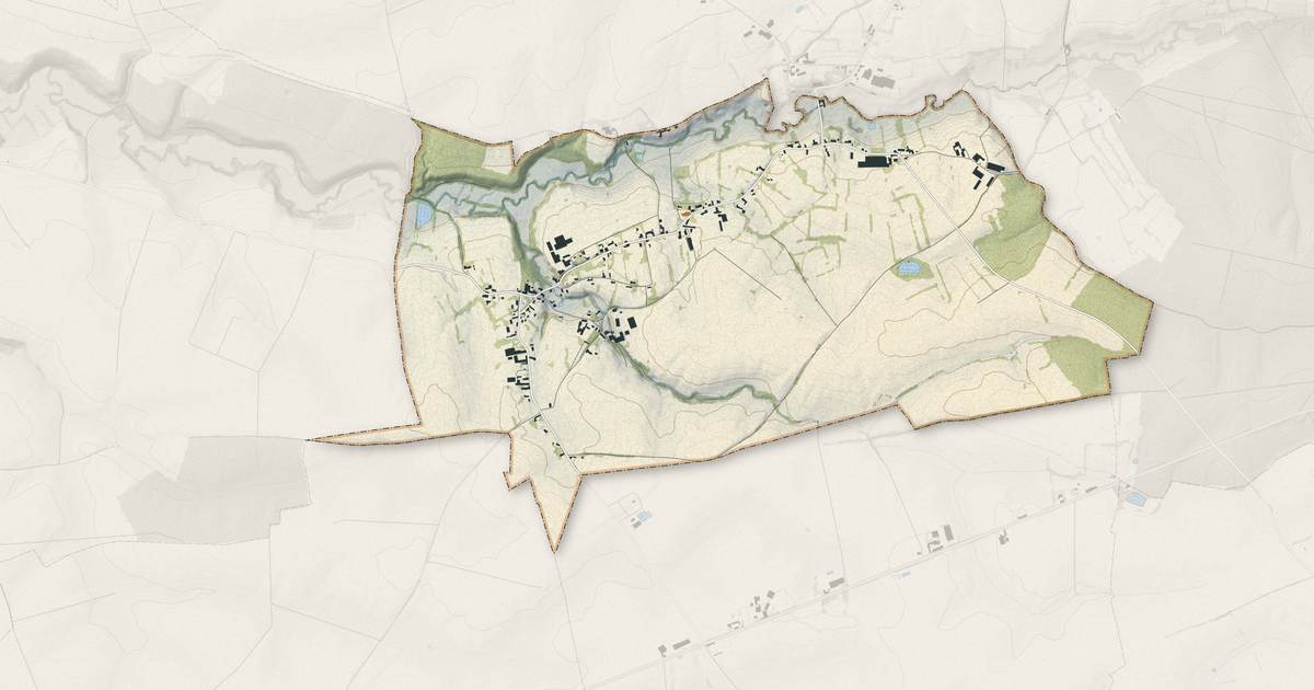 Portrait cartographique de Lavaqueresse : relief, eau, forêts, bâti et voies, calculés à partir des données de l'IGN