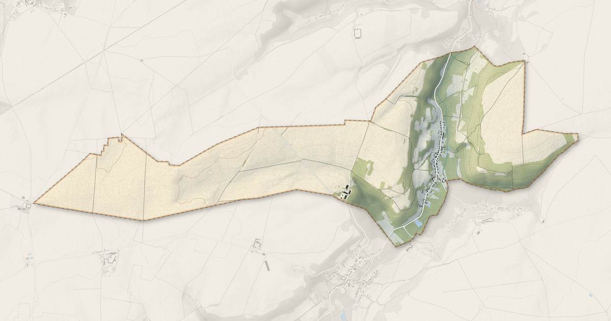 Portrait cartographique de Laversine : relief, eau, forêts, bâti et voies, calculés à partir des données de l'IGN