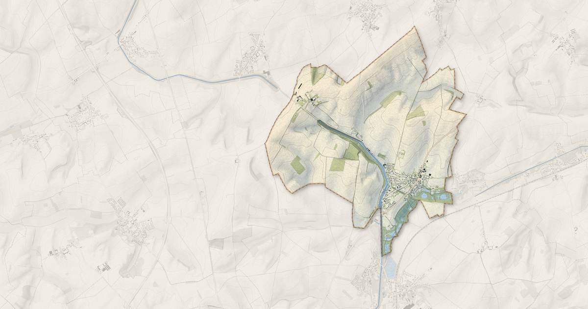 Portrait cartographique de Lesdins : relief, eau, forêts, bâti et voies, calculés à partir des données de l'IGN