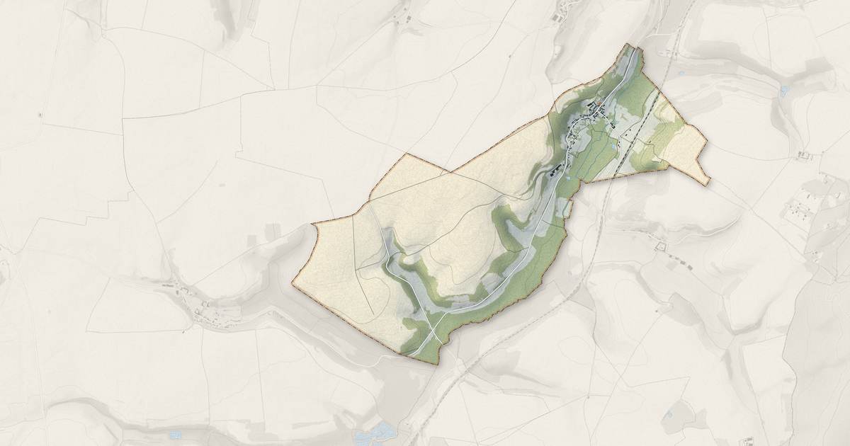Portrait cartographique de Lhuys : relief, eau, forêts, bâti et voies, calculés à partir des données de l'IGN