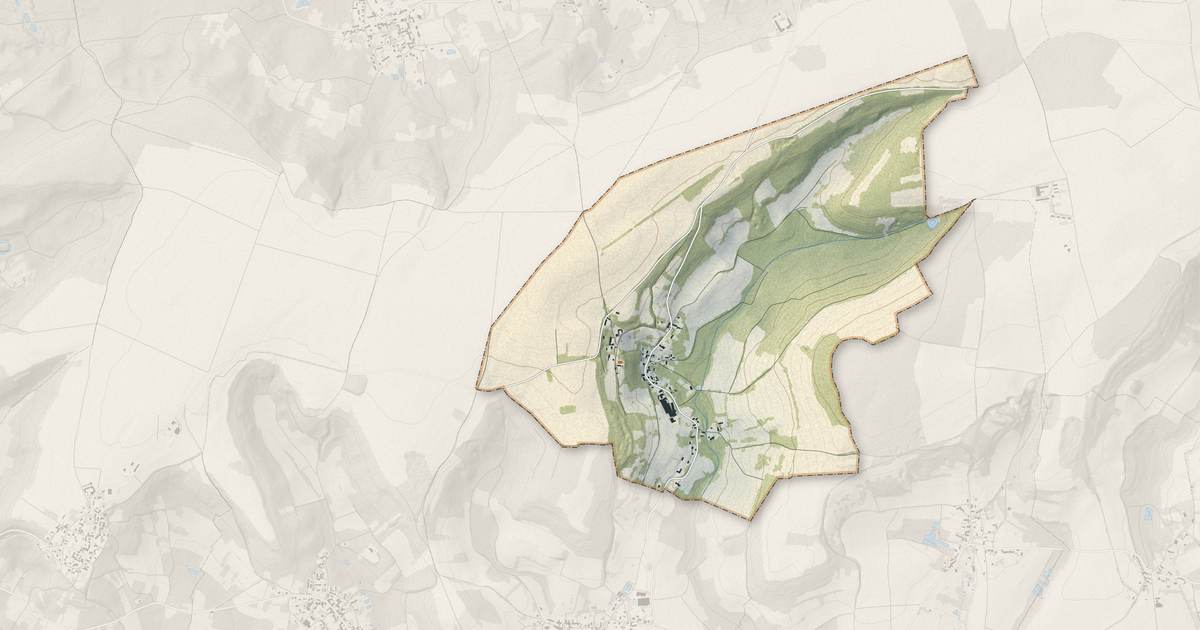 Portrait cartographique de Lierval : relief, eau, forêts, bâti et voies, calculés à partir des données de l'IGN