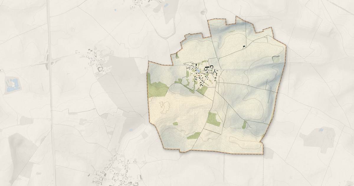 Portrait cartographique de Ly-Fontaine : relief, eau, forêts, bâti et voies, calculés à partir des données de l'IGN