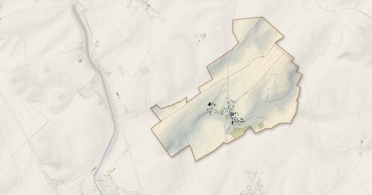 Portrait cartographique de Magny-la-Fosse : relief, eau, forêts, bâti et voies, calculés à partir des données de l'IGN