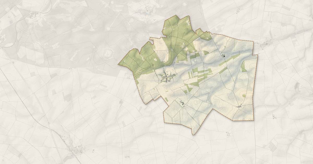 Portrait cartographique de La Malmaison : relief, eau, forêts, bâti et voies, calculés à partir des données de l'IGN