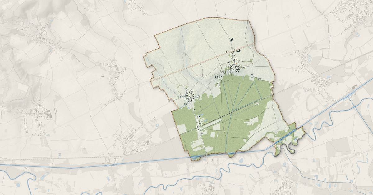 Portrait cartographique de Marest-Dampcourt : relief, eau, forêts, bâti et voies, calculés à partir des données de l'IGN