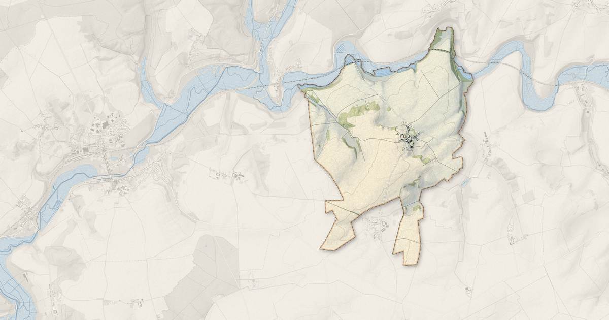 Portrait cartographique de Marizy-Sainte-Geneviève : relief, eau, forêts, bâti et voies, calculés à partir des données de l'IGN