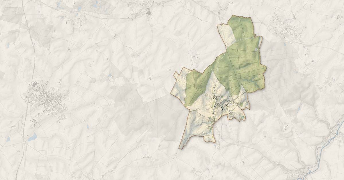 Portrait cartographique de Mennevret : relief, eau, forêts, bâti et voies, calculés à partir des données de l'IGN