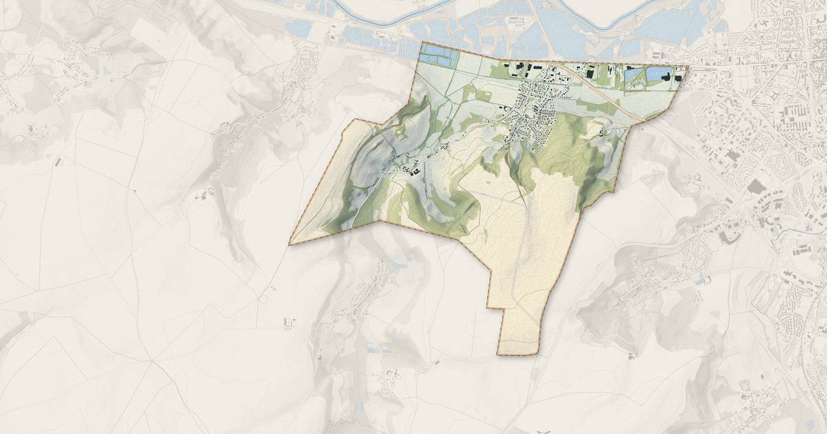 Portrait cartographique de Mercin-et-Vaux : relief, eau, forêts, bâti et voies, calculés à partir des données de l'IGN