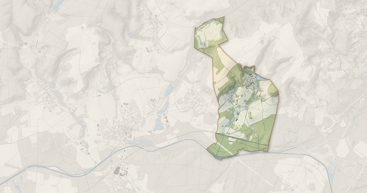 Portrait cartographique de Merlieux-et-Fouquerolles : relief, eau, forêts, bâti et voies, calculés à partir des données de l'IGN