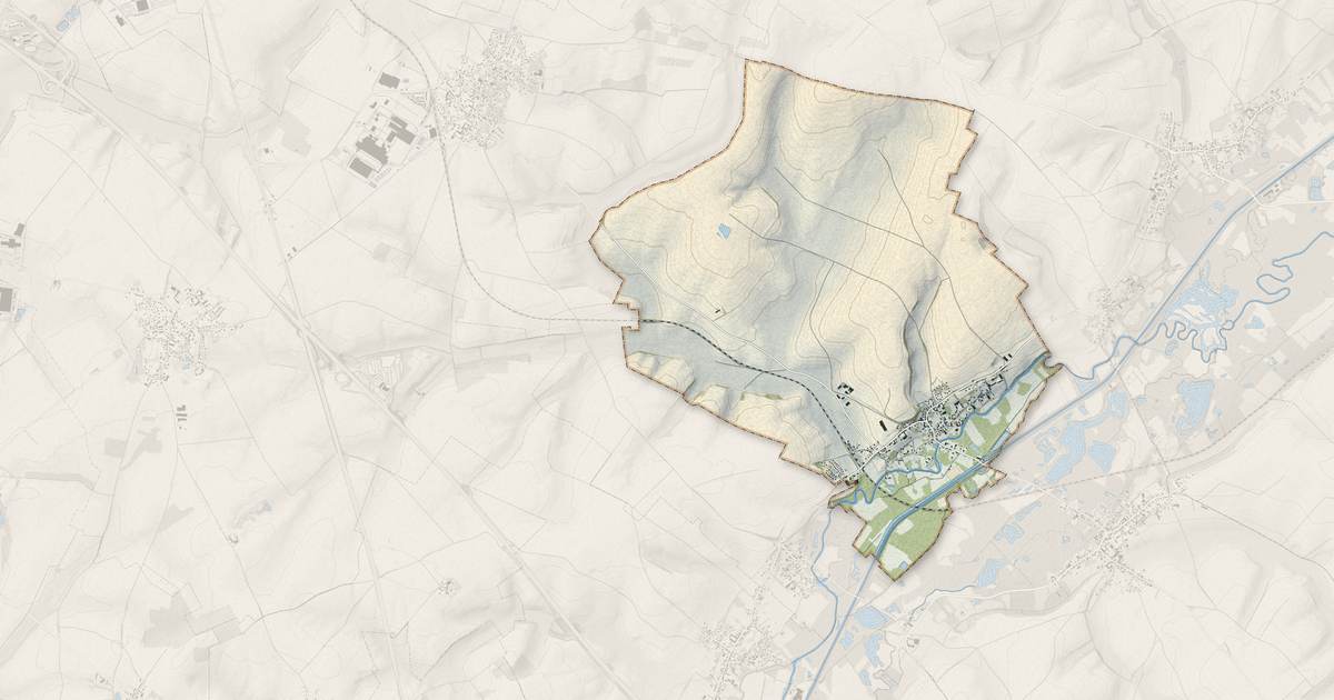 Portrait cartographique de Mézières-sur-Oise : relief, eau, forêts, bâti et voies, calculés à partir des données de l'IGN