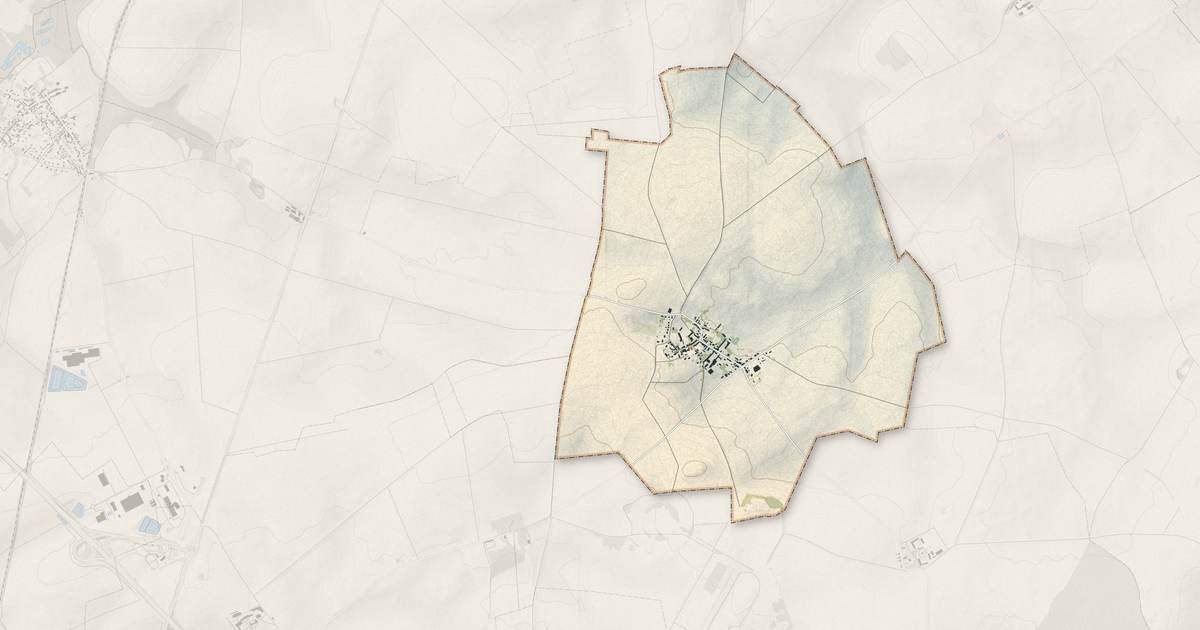 Portrait cartographique de Monceau-le-Waast : relief, eau, forêts, bâti et voies, calculés à partir des données de l'IGN