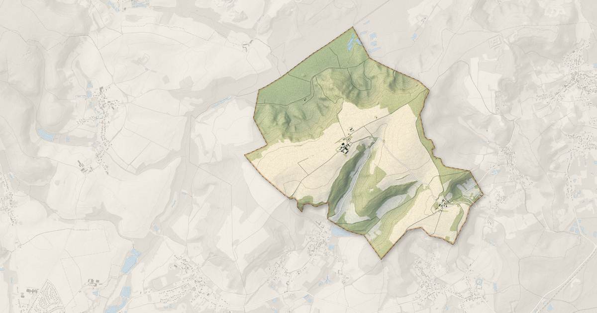 Portrait cartographique de Montbavin : relief, eau, forêts, bâti et voies, calculés à partir des données de l'IGN