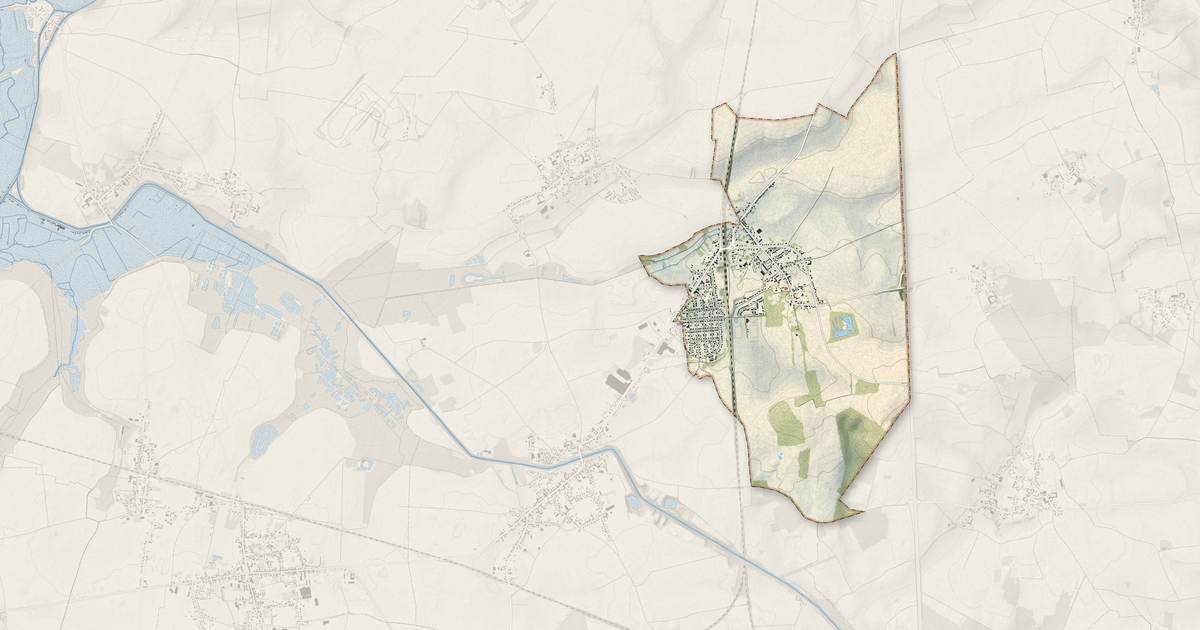 Portrait cartographique de Montescourt-Lizerolles : relief, eau, forêts, bâti et voies, calculés à partir des données de l'IGN