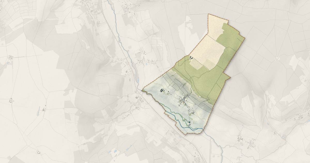 Portrait cartographique de Monthurel : relief, eau, forêts, bâti et voies, calculés à partir des données de l'IGN