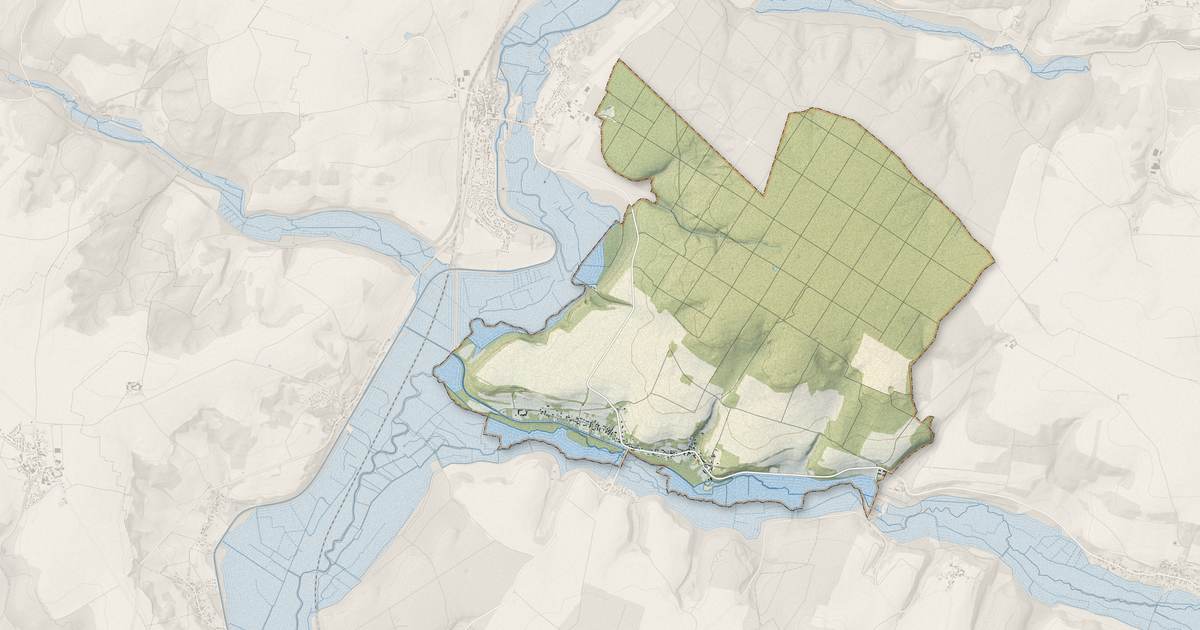 Portrait cartographique de Montigny-l'Allier : relief, eau, forêts, bâti et voies, calculés à partir des données de l'IGN