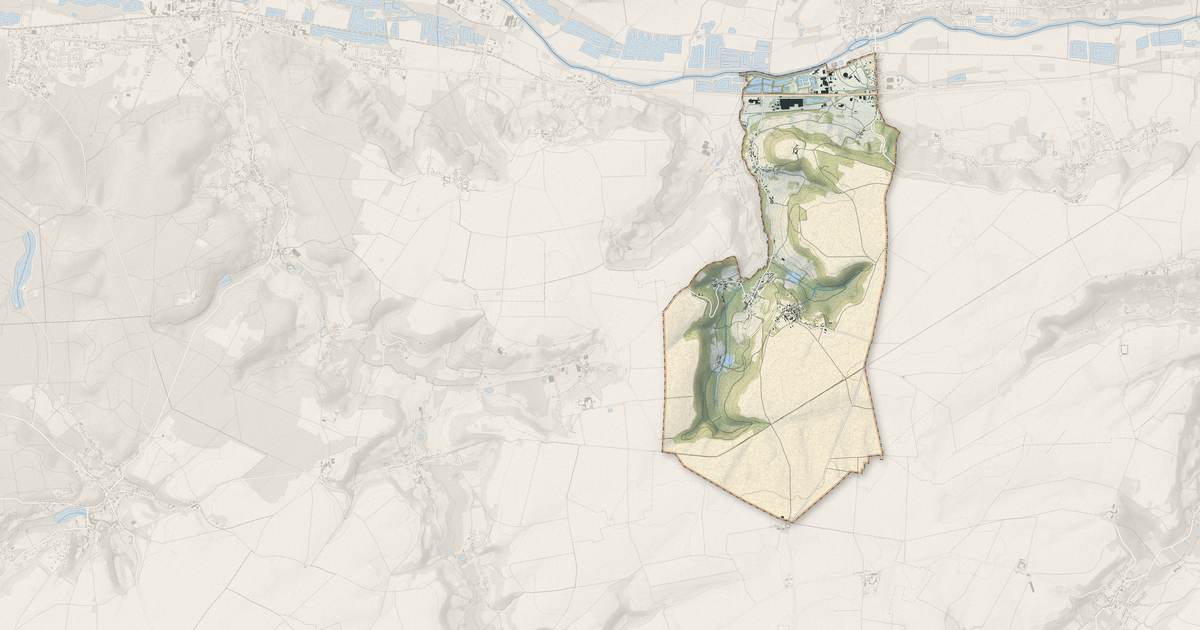 Portrait cartographique de Montigny-Lengrain : relief, eau, forêts, bâti et voies, calculés à partir des données de l'IGN