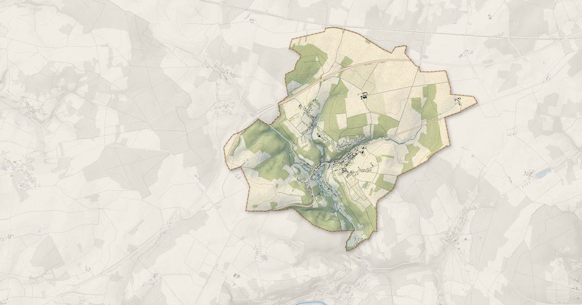 Portrait cartographique de Montreuil-aux-Lions : relief, eau, forêts, bâti et voies, calculés à partir des données de l'IGN