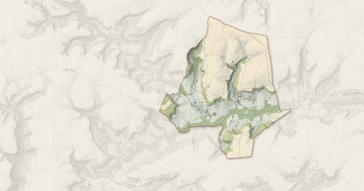 Portrait cartographique de Morsain : relief, eau, forêts, bâti et voies, calculés à partir des données de l'IGN