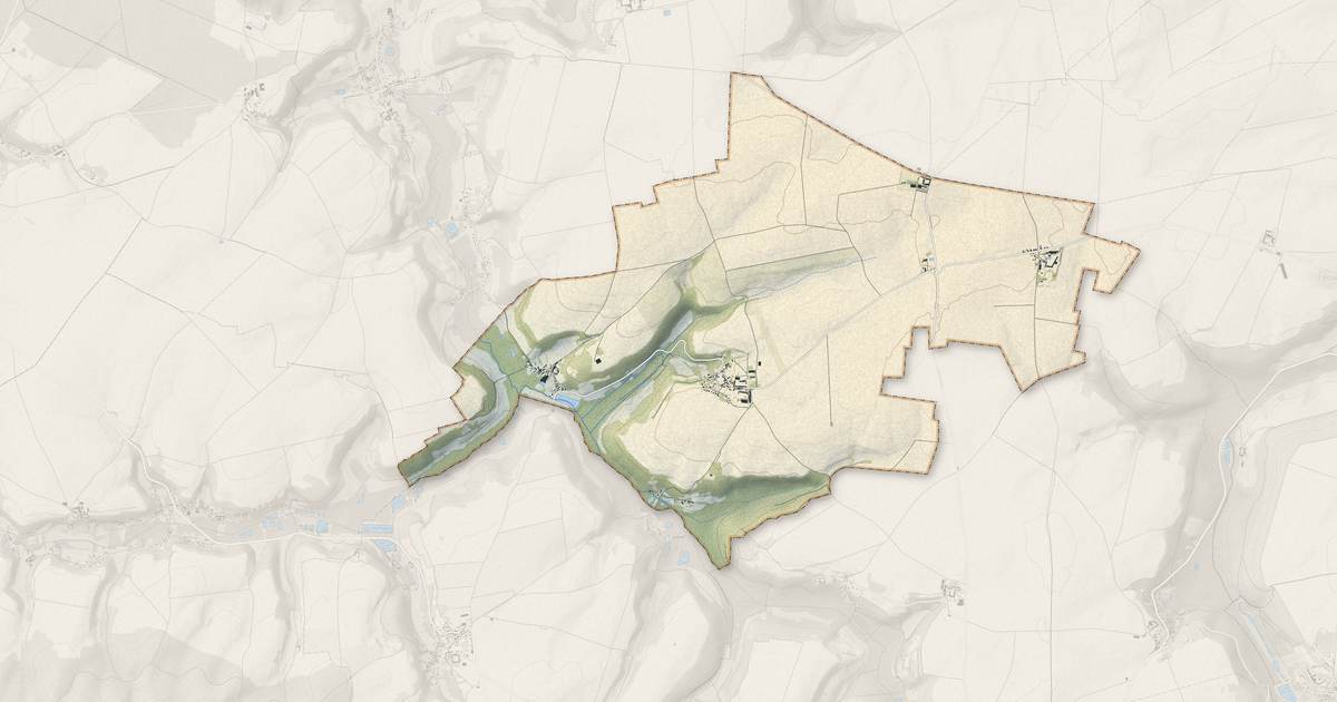 Portrait cartographique de Mortefontaine : relief, eau, forêts, bâti et voies, calculés à partir des données de l'IGN