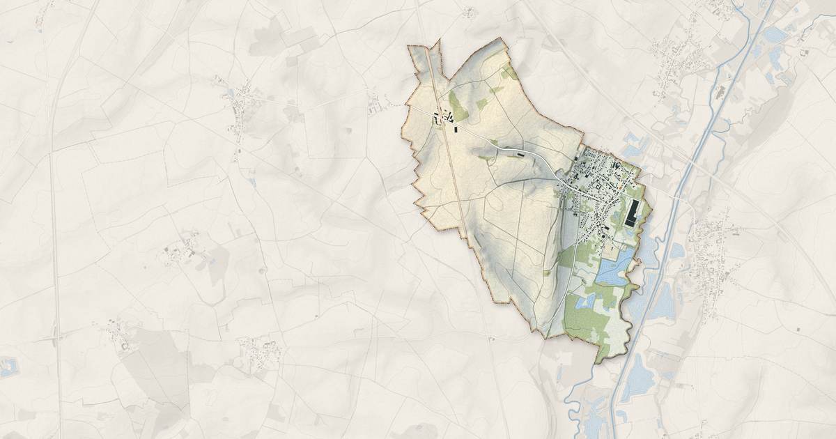 Portrait cartographique de Moÿ-de-l'Aisne : relief, eau, forêts, bâti et voies, calculés à partir des données de l'IGN