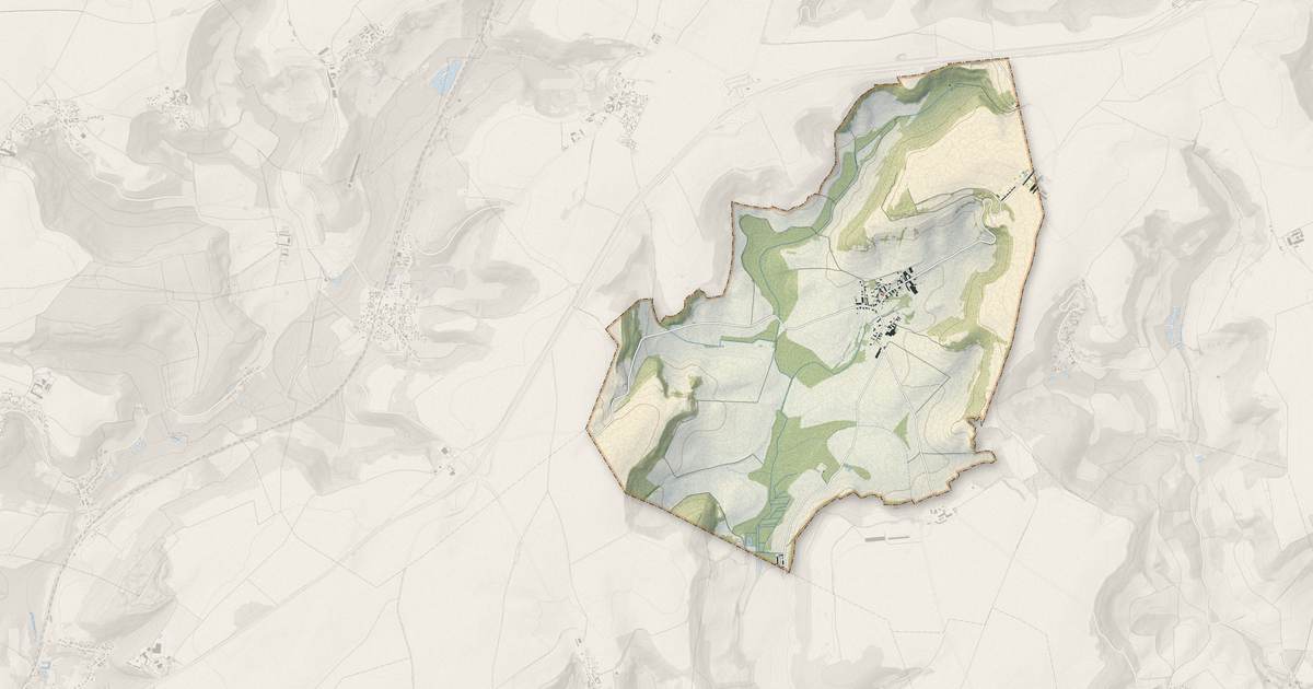 Portrait cartographique de Nanteuil-la-Fosse : relief, eau, forêts, bâti et voies, calculés à partir des données de l'IGN