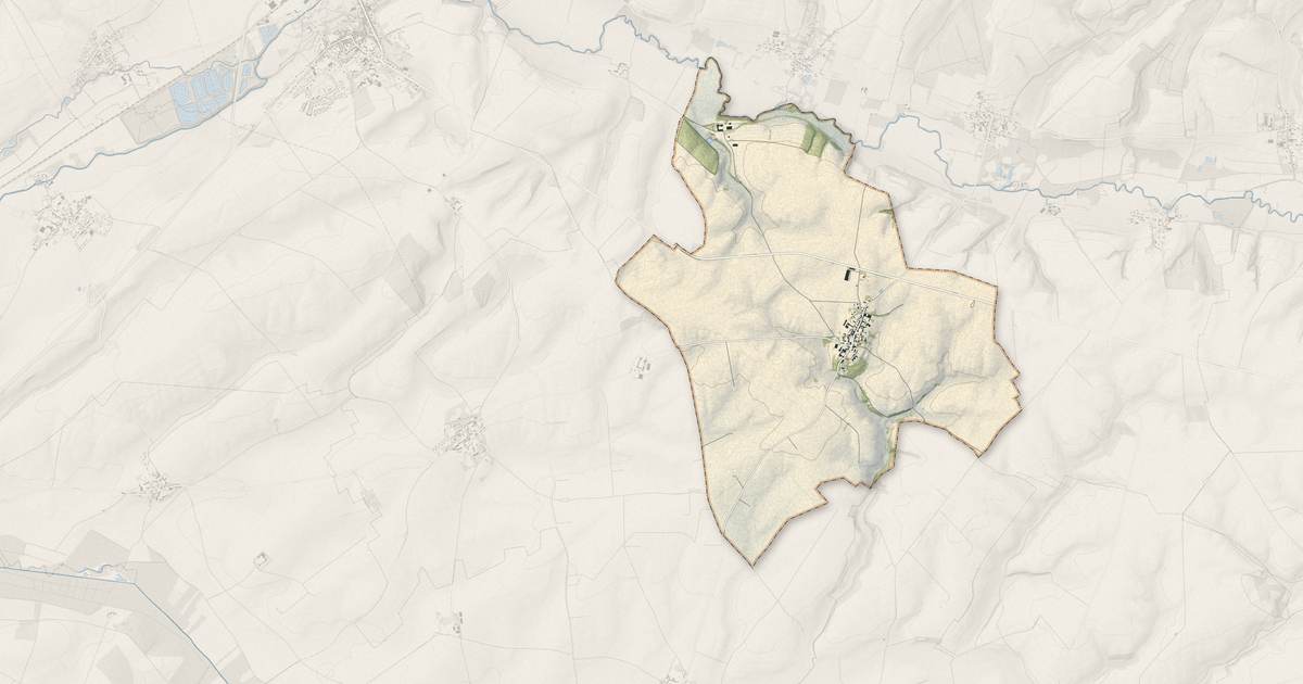 Portrait cartographique de La Neuville-Bosmont : relief, eau, forêts, bâti et voies, calculés à partir des données de l'IGN