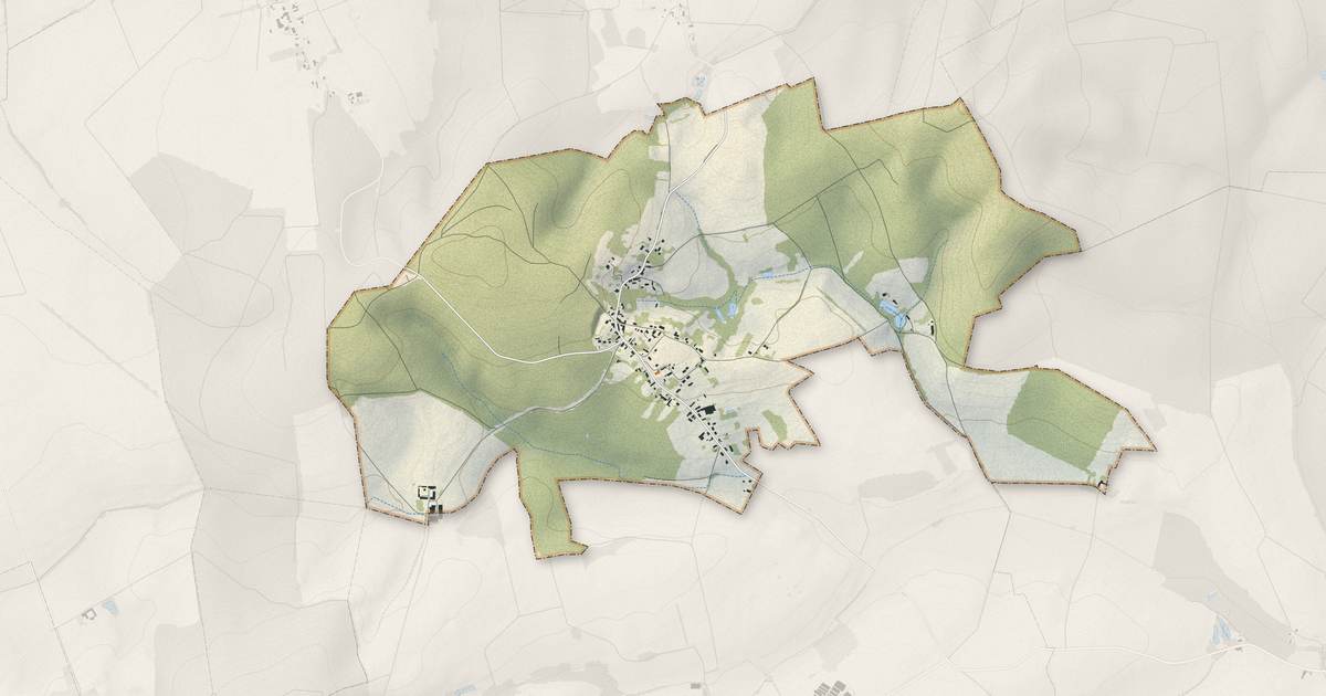 Portrait cartographique de La Neuville-en-Beine : relief, eau, forêts, bâti et voies, calculés à partir des données de l'IGN