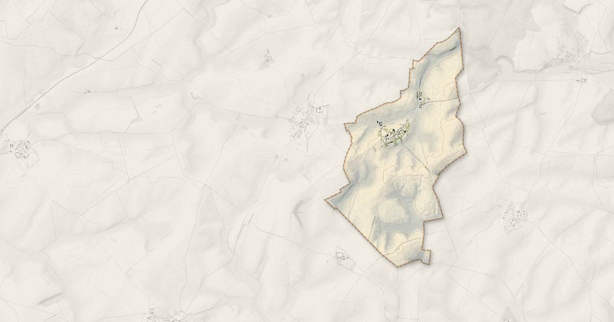Portrait cartographique de La Neuville-Housset : relief, eau, forêts, bâti et voies, calculés à partir des données de l'IGN
