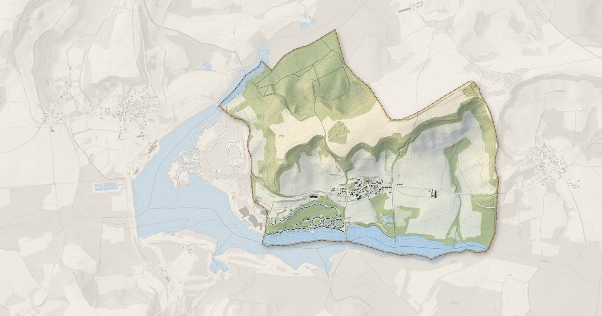 Portrait cartographique de Neuville-sur-Ailette : relief, eau, forêts, bâti et voies, calculés à partir des données de l'IGN