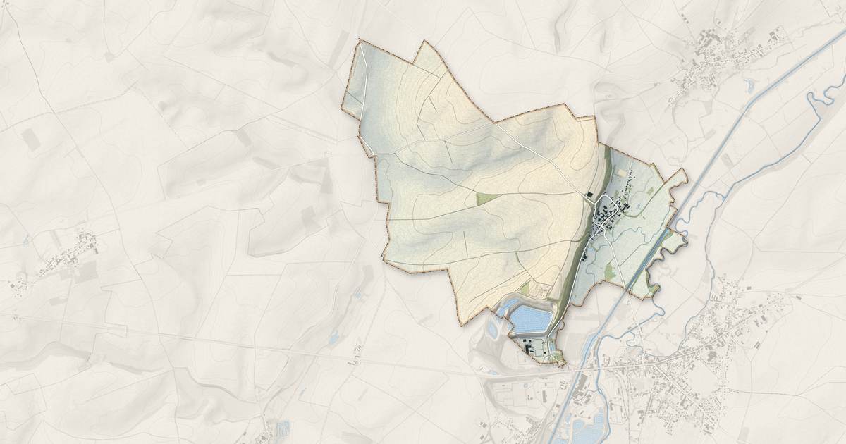 Portrait cartographique de Neuvillette : relief, eau, forêts, bâti et voies, calculés à partir des données de l'IGN