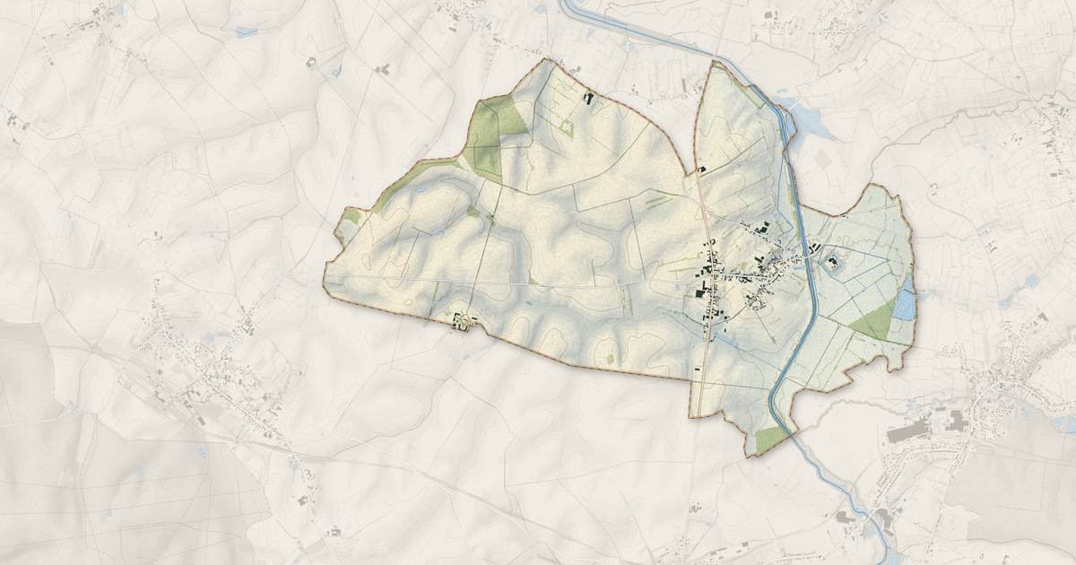 Portrait cartographique de Oisy : relief, eau, forêts, bâti et voies, calculés à partir des données de l'IGN