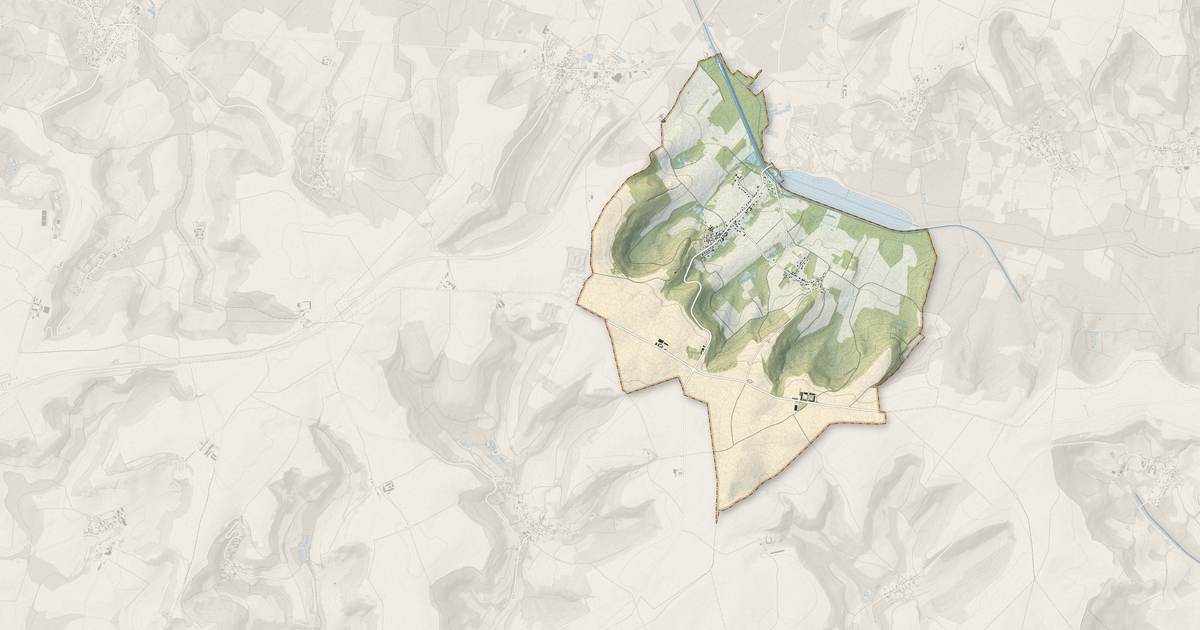 Portrait cartographique de Pargny-et-Filain : relief, eau, forêts, bâti et voies, calculés à partir des données de l'IGN