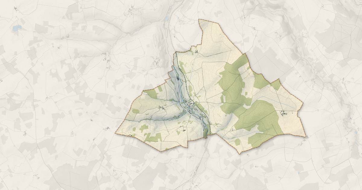 Portrait cartographique de Pargny-la-Dhuys : relief, eau, forêts, bâti et voies, calculés à partir des données de l'IGN
