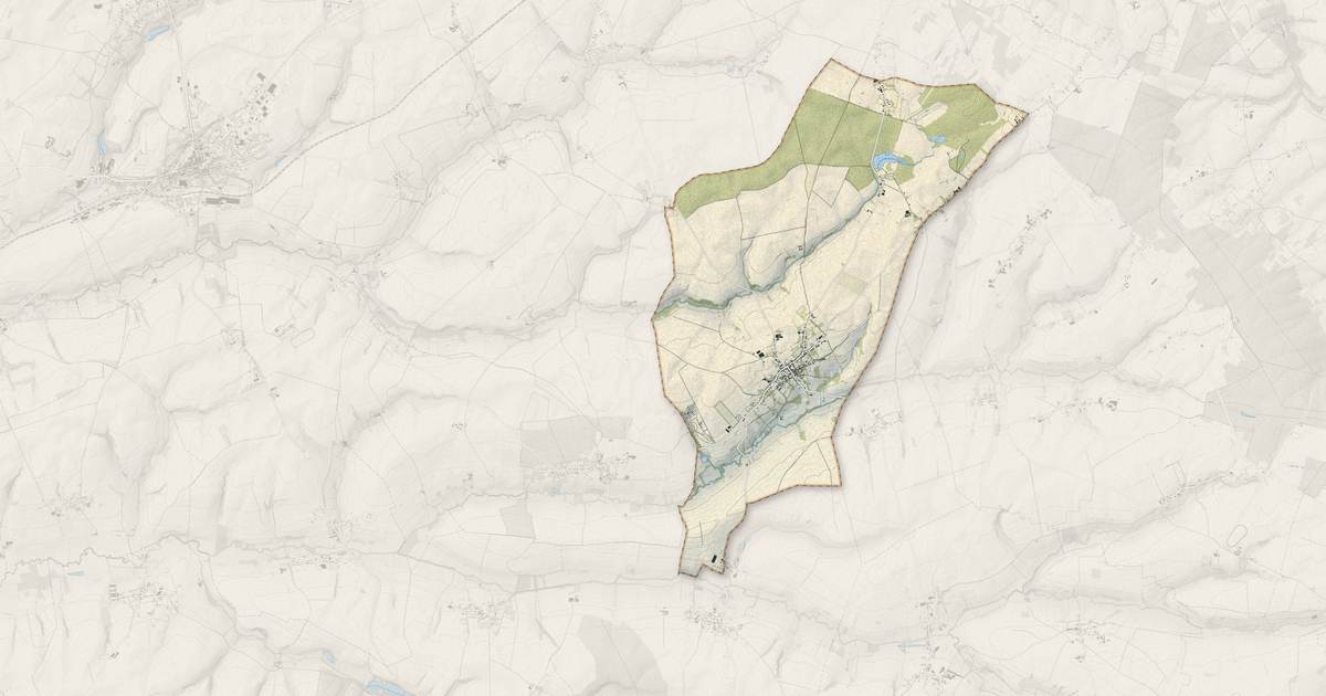 Portrait cartographique de Plomion : relief, eau, forêts, bâti et voies, calculés à partir des données de l'IGN