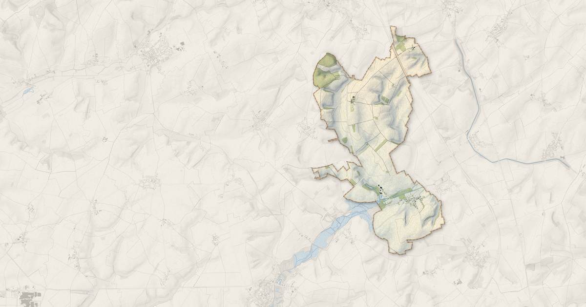 Portrait cartographique de Pontru : relief, eau, forêts, bâti et voies, calculés à partir des données de l'IGN