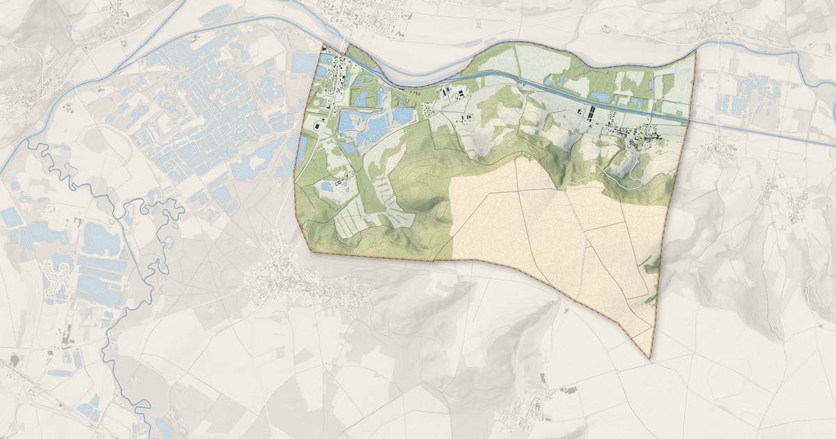 Portrait cartographique de Presles-et-Boves : relief, eau, forêts, bâti et voies, calculés à partir des données de l'IGN