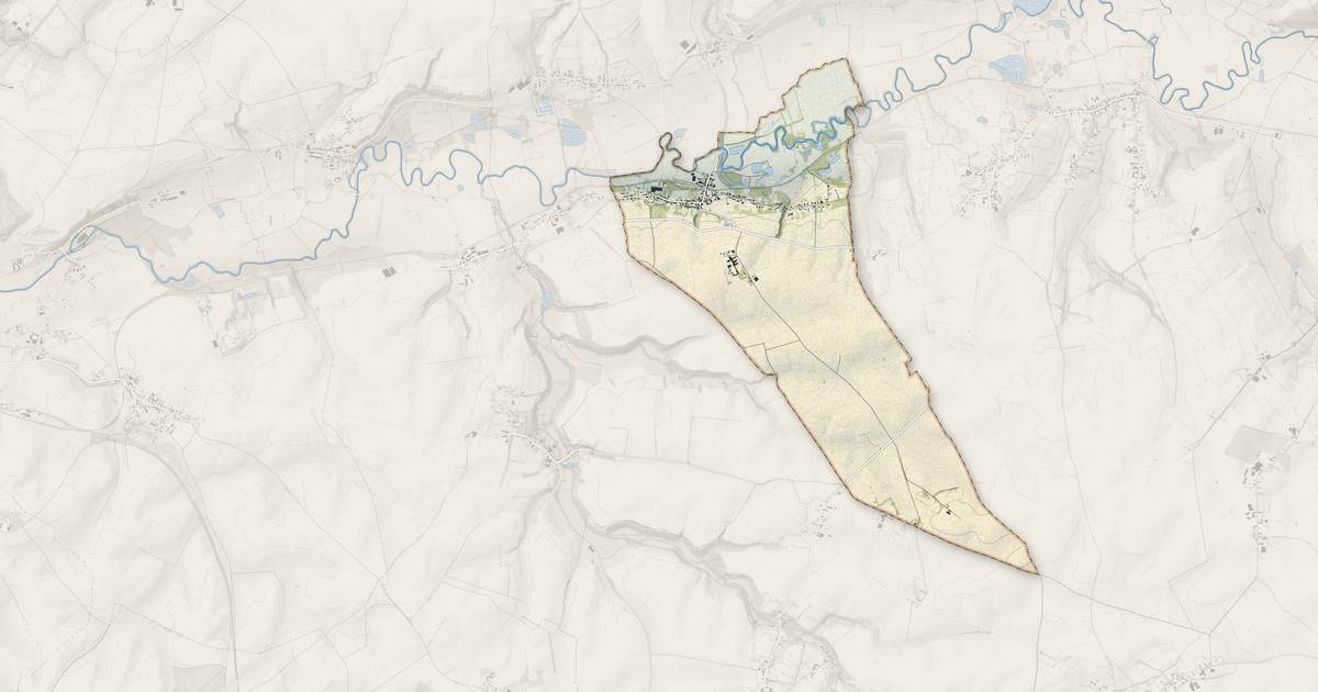 Portrait cartographique de Proisy : relief, eau, forêts, bâti et voies, calculés à partir des données de l'IGN