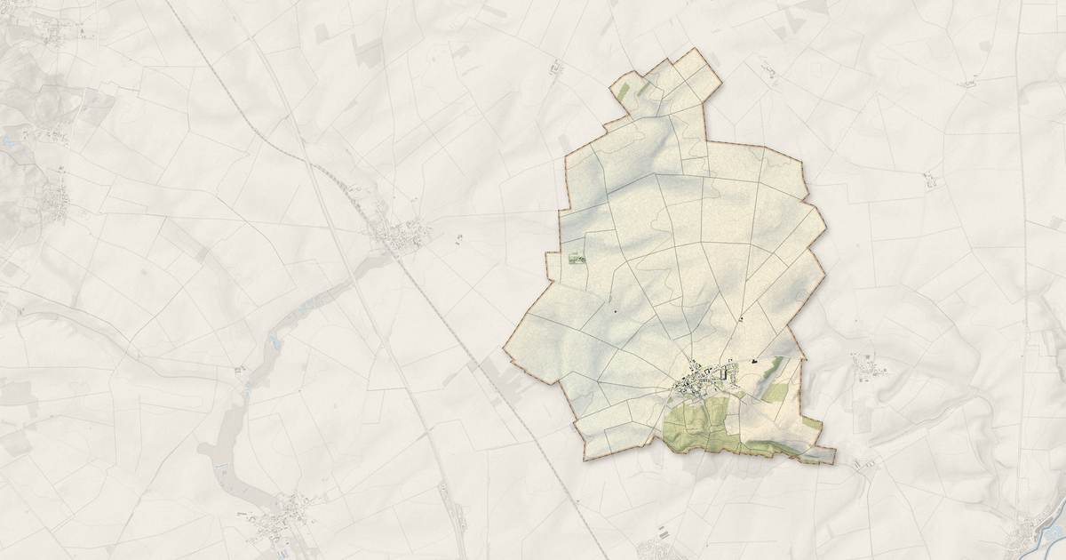 Portrait cartographique de Prouvais : relief, eau, forêts, bâti et voies, calculés à partir des données de l'IGN