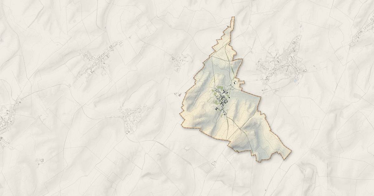 Portrait cartographique de Ramicourt : relief, eau, forêts, bâti et voies, calculés à partir des données de l'IGN